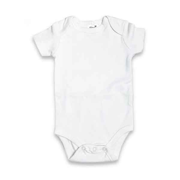 White GOTS certified onesie blanks for DIY Baby Bodysuit