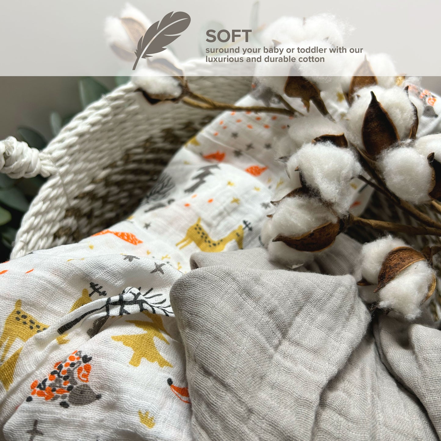Organic Cotton Blankets | Muslin Swaddle | Kalomah General Mercantile