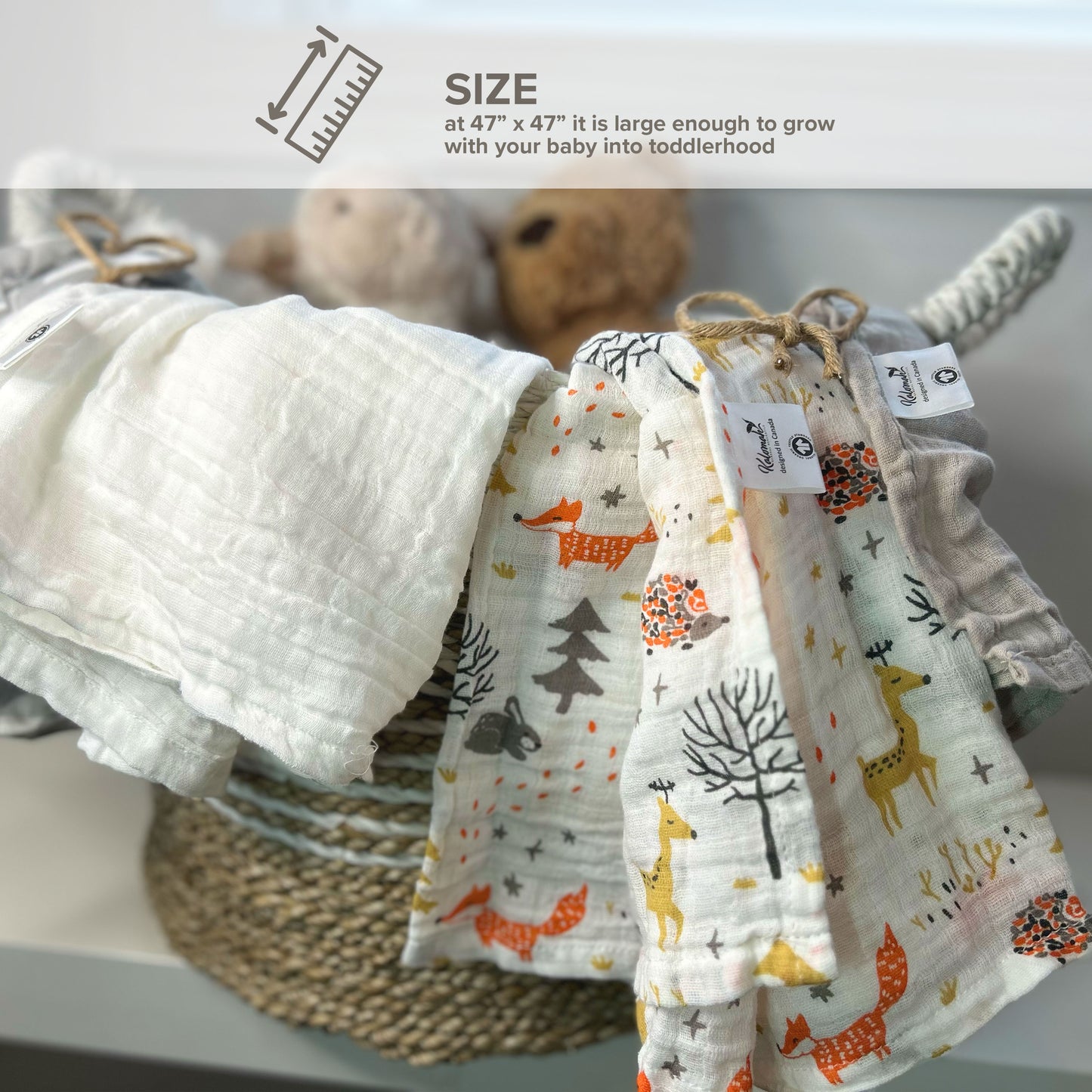 Organic Cotton Blankets | Muslin Swaddle | Kalomah General Mercantile